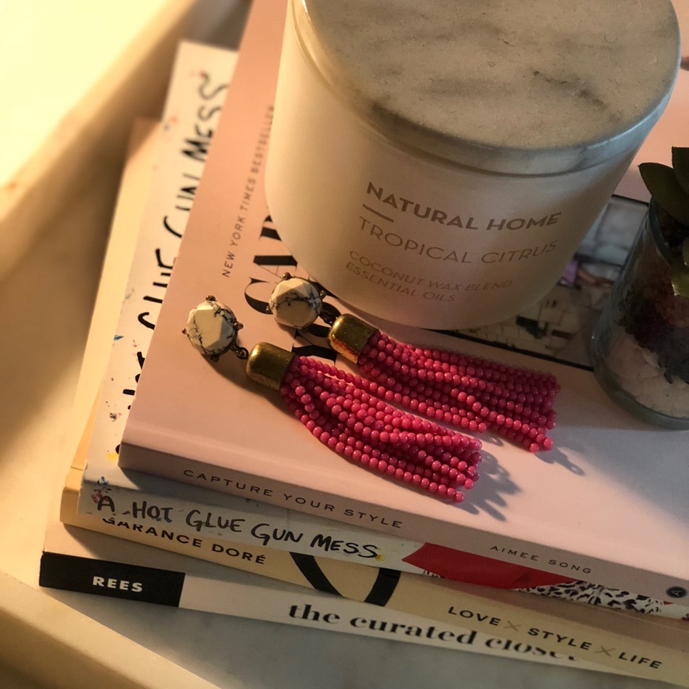 Baublebar Tassle Earrings in Hot Pink